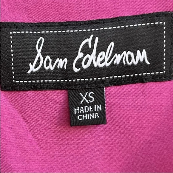 Sam Edelman Sz XS Dress Botanical Tiered Pink Coral Ruffle Midi Wedding Party EC - Picture 4 of 16